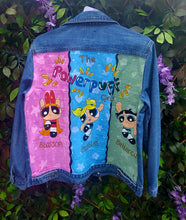 Load image into Gallery viewer, Denim Jacket in the style of the PowerPuff Girls