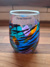Load image into Gallery viewer, Multi-Coloured Animal Stemless Wine Glass.