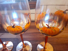 Load image into Gallery viewer, Autumn Pumpkin Wine Glasses Set of 4