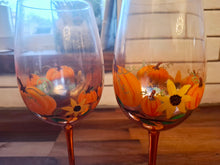 Load image into Gallery viewer, Autumn Pumpkin Wine Glasses Set of 4