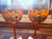 Load image into Gallery viewer, Autumn Pumpkin Wine Glasses Set of 4