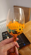 Load image into Gallery viewer, Autumn Pumpkin Wine Glasses Set of 4