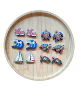 Load image into Gallery viewer, Wooden Ocean Themed Studs