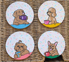 Load image into Gallery viewer, Cork Coasters set of 4: Best Friends - Confetti style
