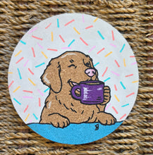 Load image into Gallery viewer, Cork Coasters set of 4: Best Friends - Confetti style
