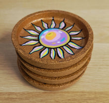 Load image into Gallery viewer, Cork Coasters: the colours of the sun

